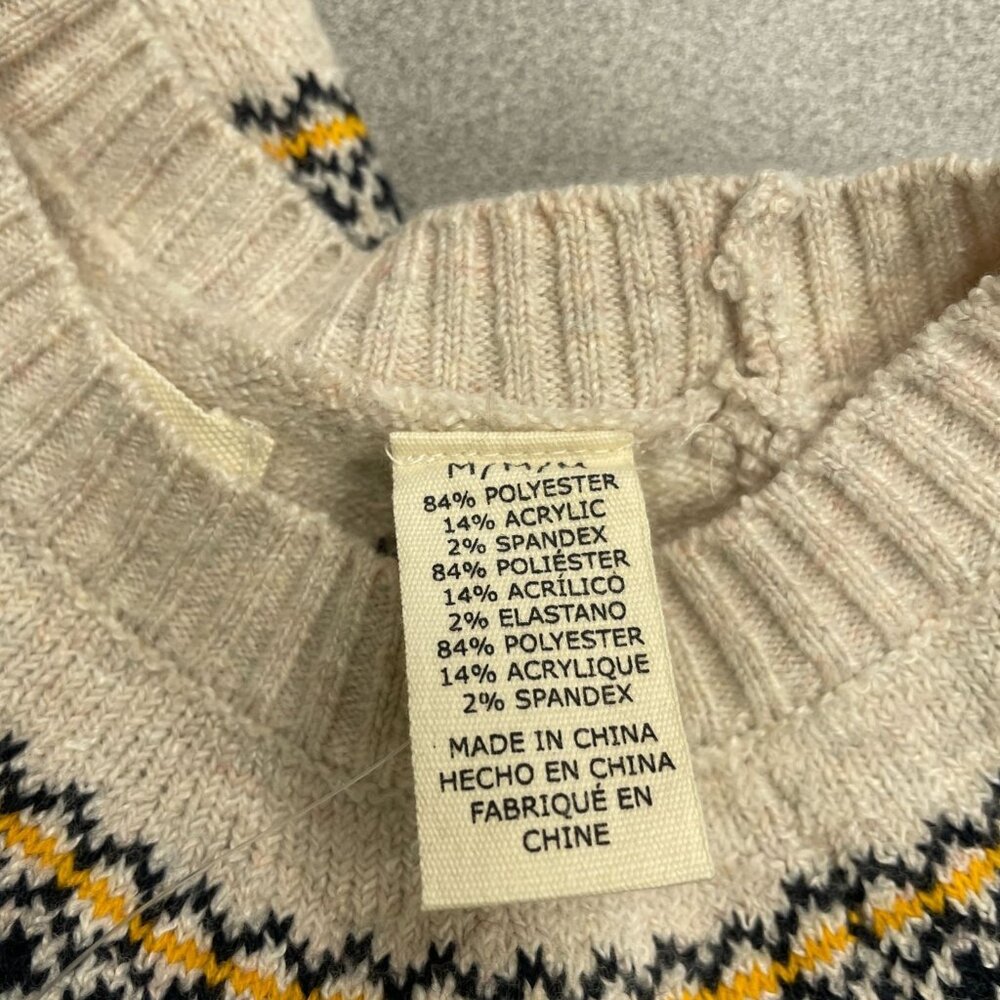 Original Weatherproof Vintage Cream Sweater Women's M Fair Isle Pattern M0650 - Picture 3 of 6